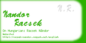 nandor racsek business card